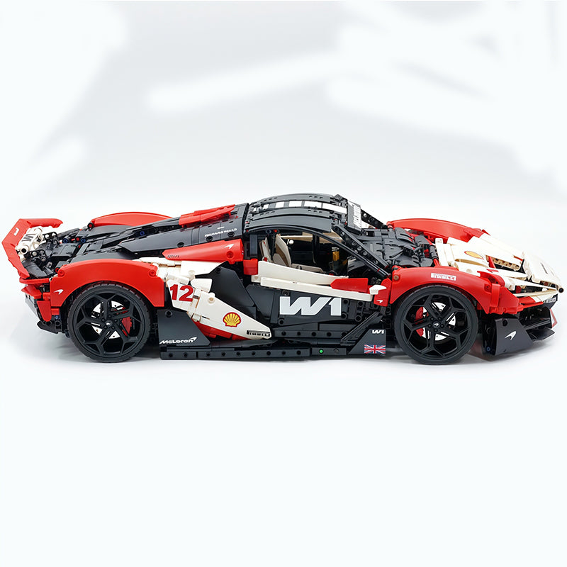Technic McLaren W1 Classic Racing Livery Supercar Building Blocks Kit, 1:8 Scale Static Race Car Model, 4200+ PCS Adult Collectible Building Set with Paper Instruction Manual