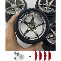 4PCS Custom electroplated building block accessories wheel set