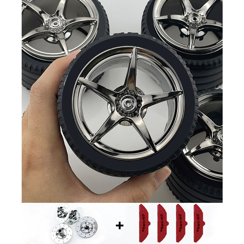 4PCS Custom electroplated building block accessories wheel set