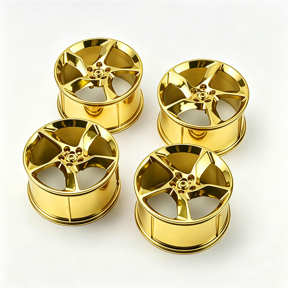 SP3 1:8 Building Block Wheel Rims 7.5×.4cm, Compatible with Technic 42172 42143 42232, 8 Colors Electroplated Series, MOC Model Car Mod Accessories
