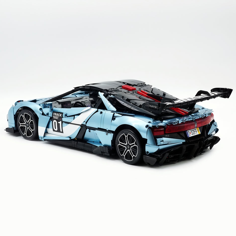 CADA-C64011 1:8 Sports Car YangWang U9 Custom Edition blue and black Building Block Set 3671pcs Adult Collector Collectible Model Kit