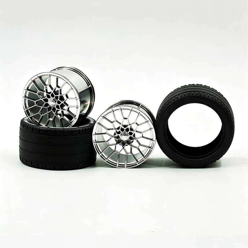 GULY 1# Wheel Rims, 1:8 Scale Building Block Rims, Compatible with Technic 42115 42083 Car Model, MOC Replacement Parts, 5 Colors Available, Rims Only or Rims with Tires Option
