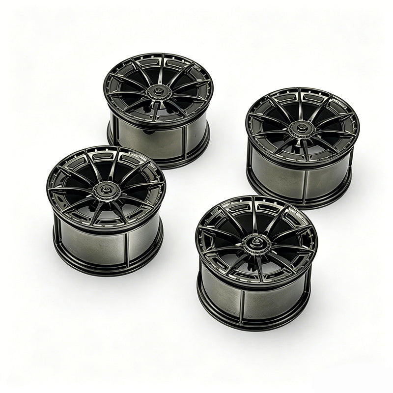Benz Style 1:8 Building Block Wheel Rims 6.6×4.2cm, Compatible with Technic 42115 42083, 5 Electroplated Color Options, MOC Supercar Model Mod Accessories