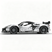 MOC-216686 1:8 Sports Car Corvette ZR1 2025 Building Block Set 3646pcs Collectible Model Kit with Custom Wheels