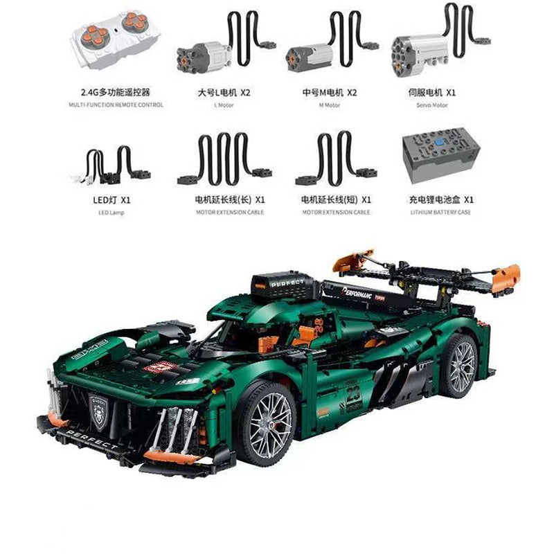GULY-10616 1:8 Sports Car High Tech Speed Vehicle Building Block Set 3746pcs Adult Collector Collectible Model Kit