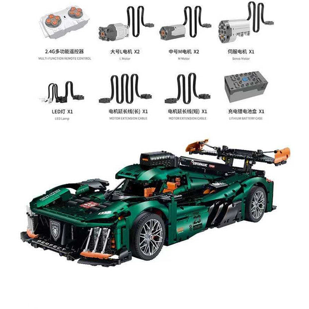 GULY-10616 1:8 Sports Car High Tech Speed Vehicle Building Block Set 3746pcs Adult Collector Collectible Model Kit
