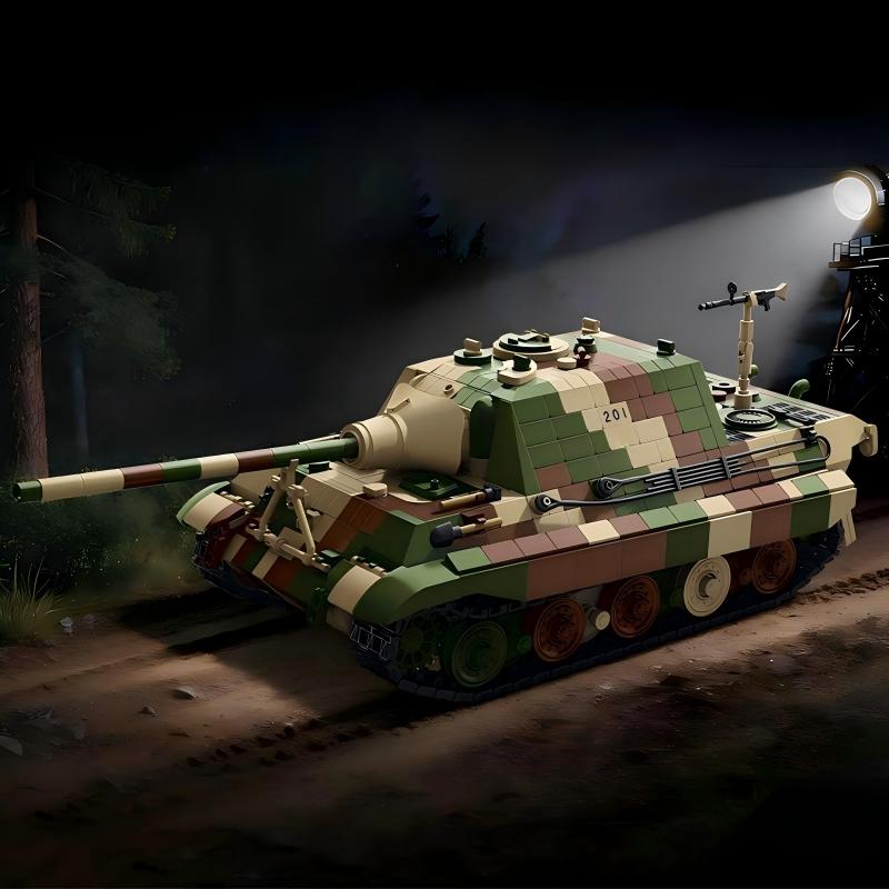 TK8006 1:8 Panther Tank Building Blocks, 2164 PCS WW2 German Camouflage Medium Tank Static Model, Adult Collectible Building Brick Gift