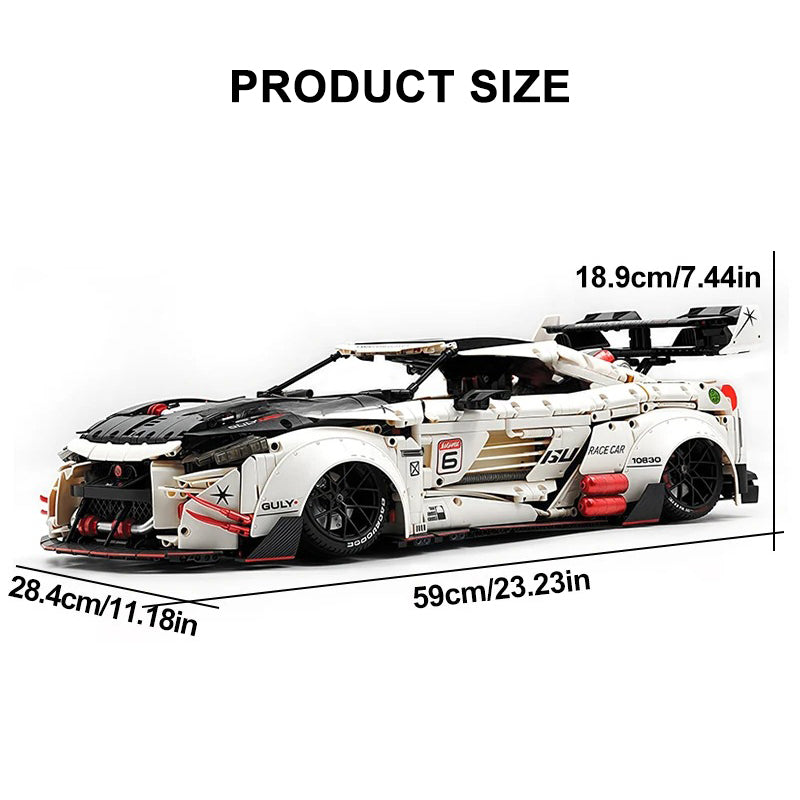 GULY-10630 1:8 Sports Car Supercar GTR Building Block Set 3939pcs Adult Collector Collectible Model Kit