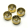 P1 1:8 Scale Building Block Wheel Rims, Size 7.5cm x 4cm, 7 Colors Available Gunmetal, Silver, Black, Red, Orange, Gold, Electroplated Gold, Compatible with Technic 42172 42143 42232 MOC Car Model, Building Brick Modification Upgrade Parts