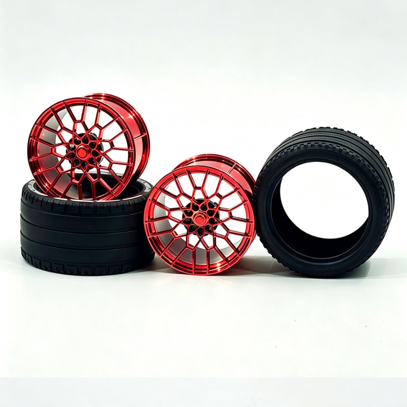 GULY 1# Wheel Rims, 1:8 Scale Building Block Rims, Compatible with Technic 42115 42083 Car Model, MOC Replacement Parts, 5 Colors Available, Rims Only or Rims with Tires Option