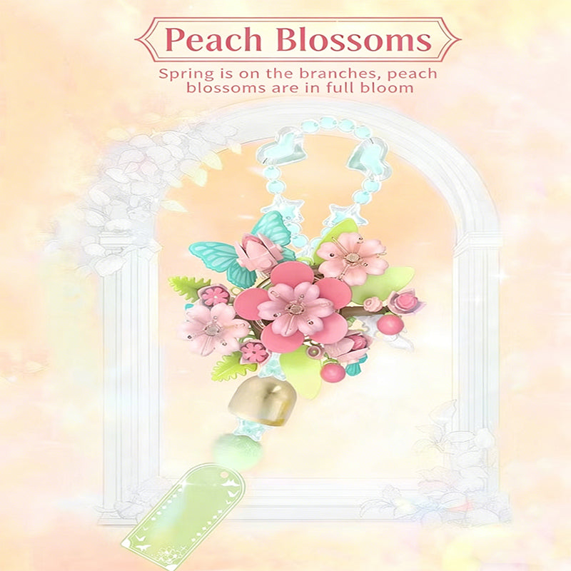 Flower Wishes-Peach Blossom Wind Chime Building Blocks Display-worthy blocks