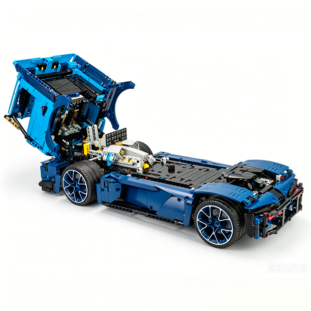 MOC-88792 1:11 Sports Car Race Truck Building Block Set 2064pcs Collectible Model Kit with Custom Wheels