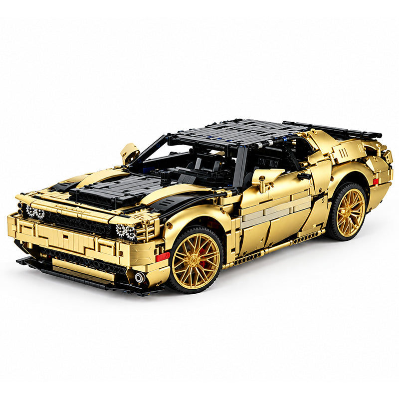 MOC-152910 1:8 Scale Muscle Car Building Blocks Model, 3300 PCS Technic Static Vehicle Building Bricks Set, Adult Collectible Construction Toy Gift with PDF Instruction