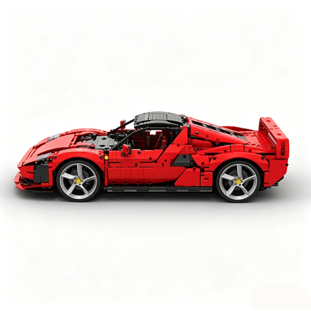 MOC-261024 1:8 Sports Car Ferrarl SC40 Building Block Set 2898pcs Collectible Model Kit with Custom Wheels