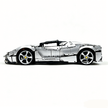 MOC-194680 1:8 Sports Car Ferrari LaFerrari Building Block Set 3636pcs Collectible Model Kit with Custom Wheels