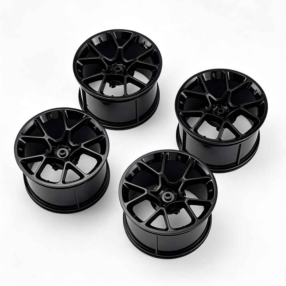 35187 1:8 Scale Building Block Wheel Rims, Size 6.5cm x 4.4cm, 4 Colors Available Black-Gold, Silver, Blue-White, Black, Compatible with Technic 42115 42083 MOC Car Model, Building Brick Modification Upgrade Parts