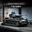 TK9001 1:8 Panzer IV Tank Building Blocks, 653 PCS WW2 German Dark Gray Medium Tank Static Model, Adult Collectible Building Brick Gift