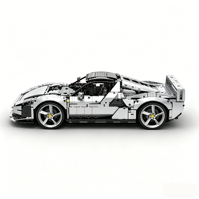 MOC-261024 1:8 Sports Car Ferrarl SC40 Building Block Set 2898pcs Collectible Model Kit with Custom Wheels