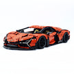GULY-10624 1:8 Sports Car Series-Lamborghini Custom Orange Building Block Set 4105pcs Adult Collector Collectible Model Kit