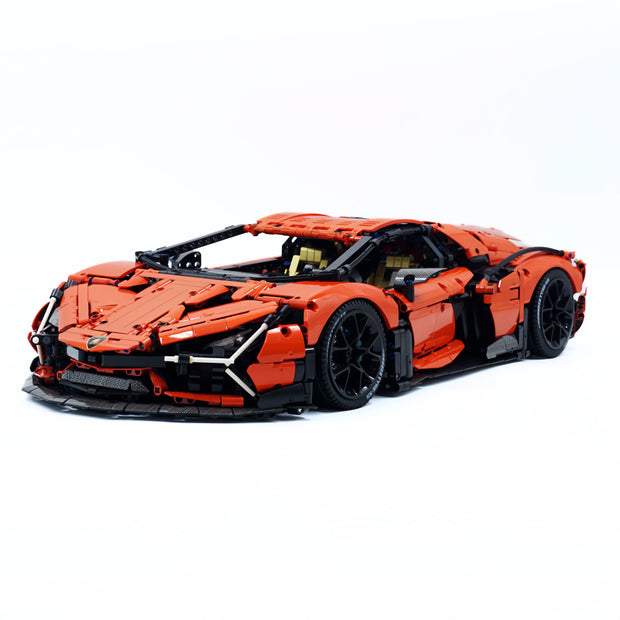 GULY-10624 1:8 Sports Car Series-Lamborghini Custom Orange Building Block Set 4105pcs Adult Collector Collectible Model Kit