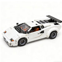 White Supercar compatible with 10295 building blocks