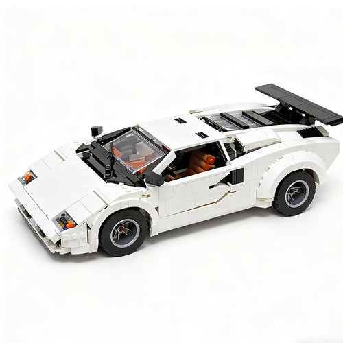 White Supercar compatible with 10295 building blocks
