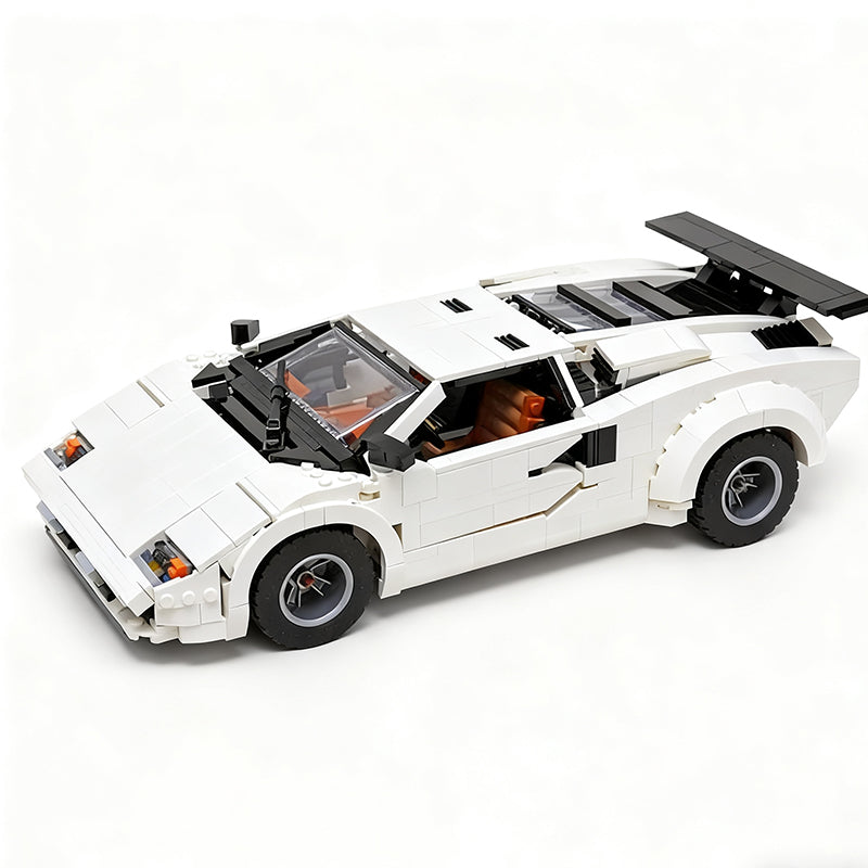 White Supercar compatible with 10295 building blocks