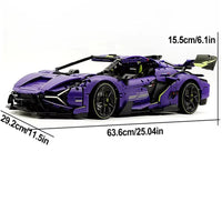 Purple Lamborghini supercar 3654pcs
