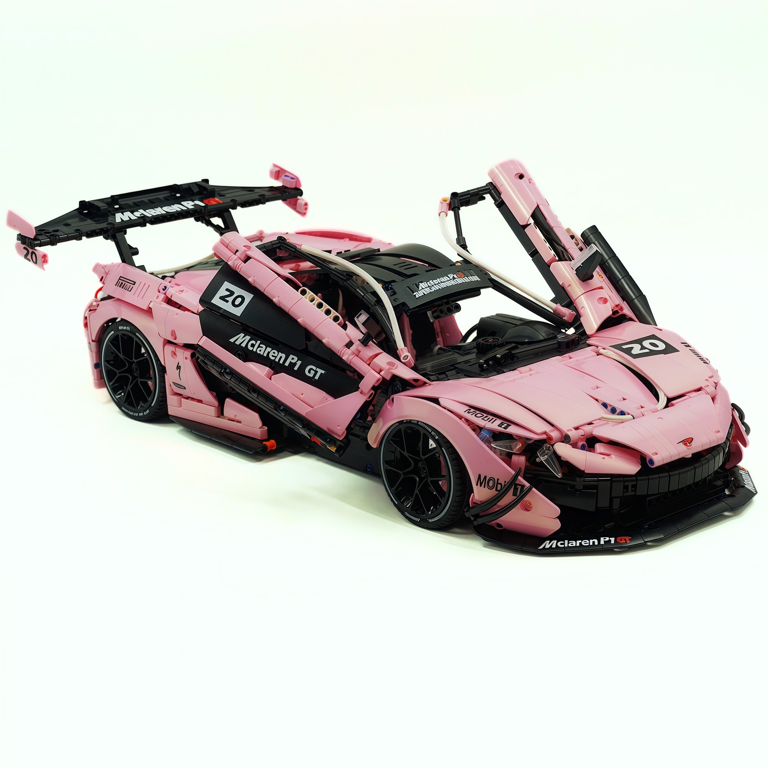 TGL-42172 1:8 Sports Car McLaren P1 Custom Pearlescent Pink Building Block Set 3886pcs Adult Collector Collectible Model Kit