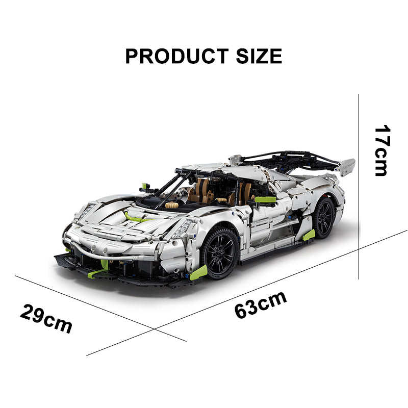 CADA-C61048 1:8 Sports Car Koenigsegg Jesko Fantasma Building Block Set 4346pcs Adult Collector Collectible Model Kit