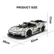 CADA-C61048 1:8 Sports Car Koenigsegg Jesko Fantasma Building Block Set 4346pcs Adult Collector Collectible Model Kit