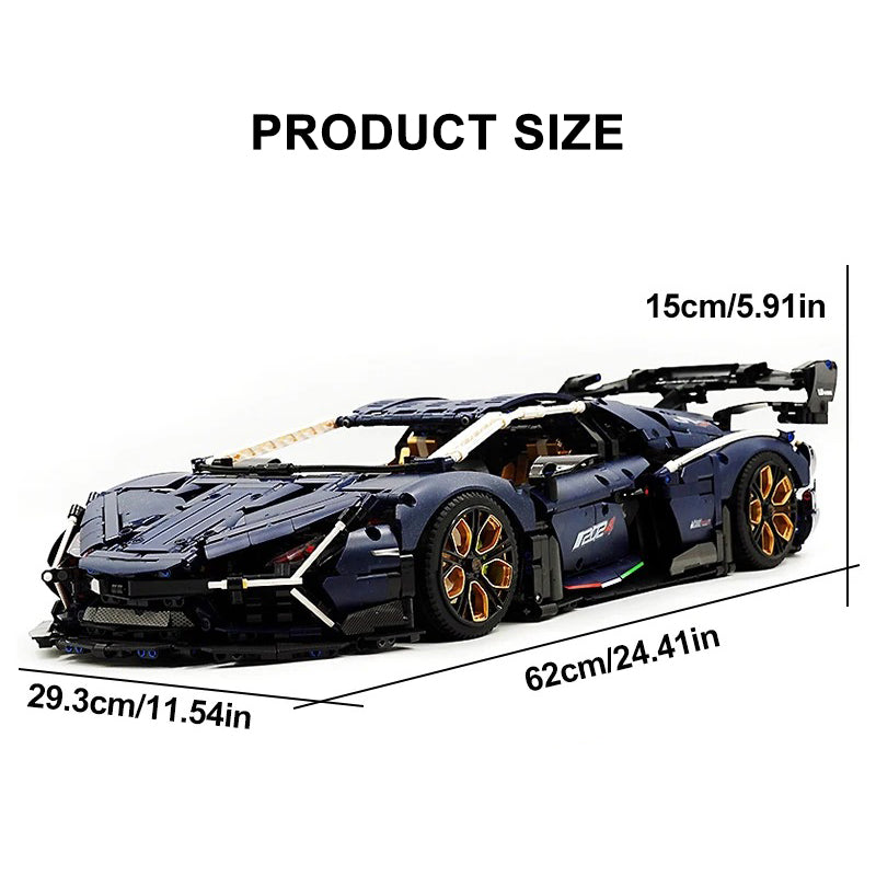 GULY-10624 1:8 Sports Car Series-Lamborghini Building Block Set 4126pcs Adult Collector Collectible Model Kit