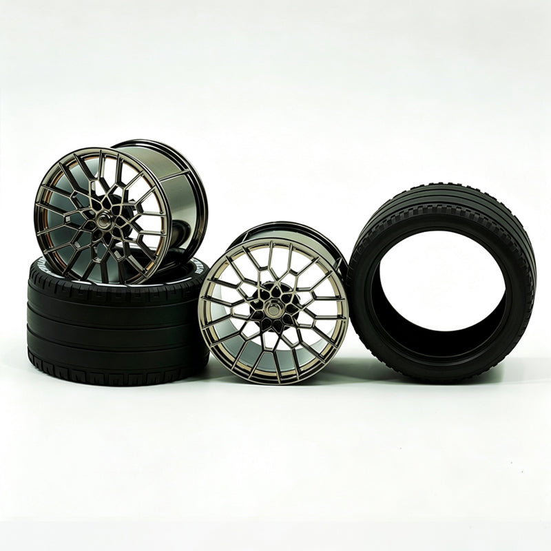 GULY 1# Wheel Rims, 1:8 Scale Building Block Rims, Compatible with Technic 42115 42083 Car Model, MOC Replacement Parts, 5 Colors Available, Rims Only or Rims with Tires Option
