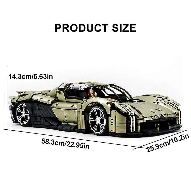 GULY-10626 1:8 Sports Car Mission X Electroplating Limited Edition Building Block Set 4056pcs Adult Collector Collectible Model Kit