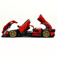 Custom-made red supercar model building blocks 4208pcs