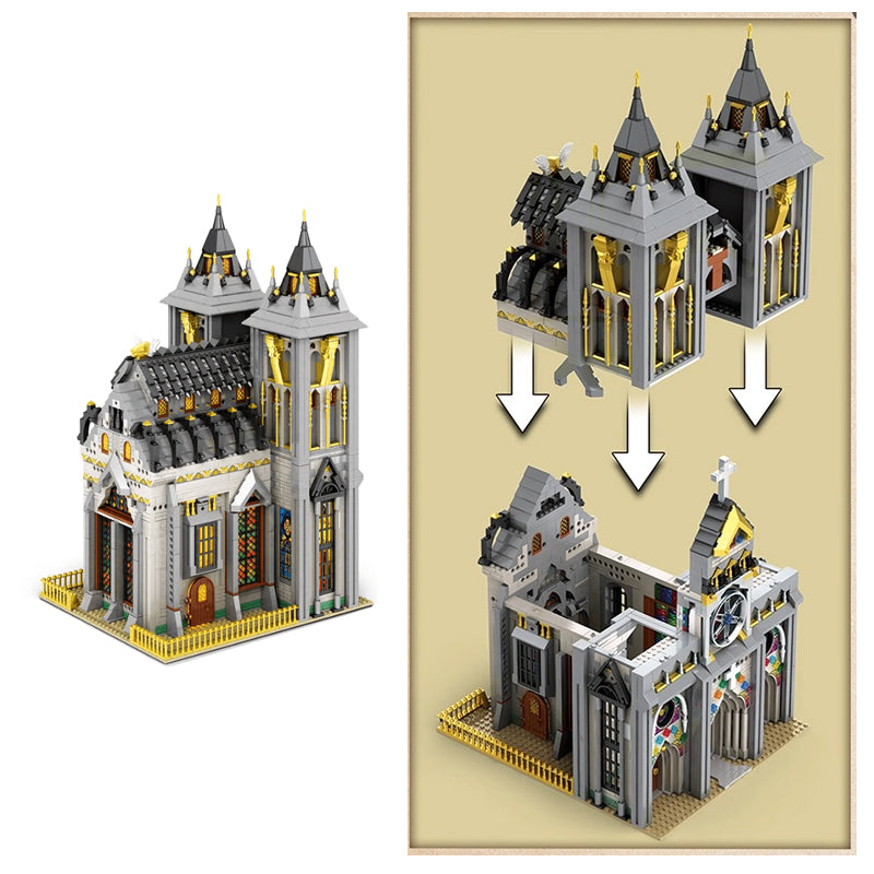 European century church building blocks 3467pcs