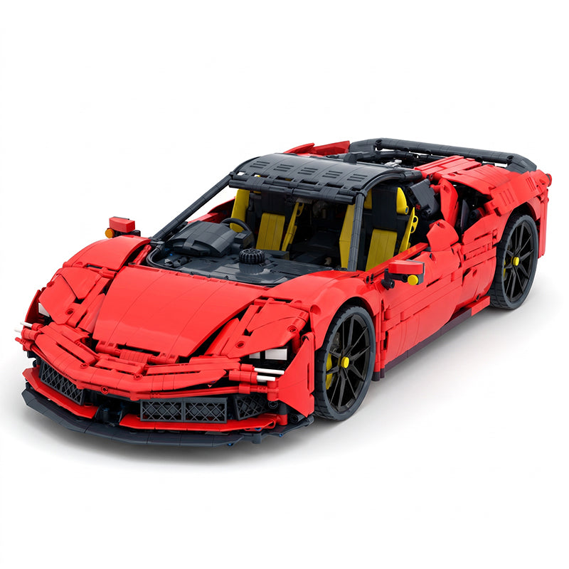 JIESTAR 66303 MOC SF90-Inspired Sports Car Model Kit  | 3797 Pieces Ultimate Sports Car Building Blocks Bricks