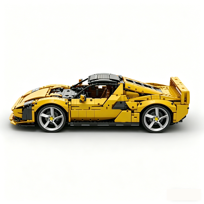MOC-261024 1:8 Sports Car Ferrarl SC40 Building Block Set 2898pcs Collectible Model Kit with Custom Wheels