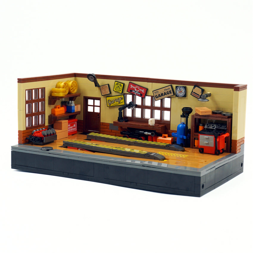 Vintage parking lot and repair shop 750pcs