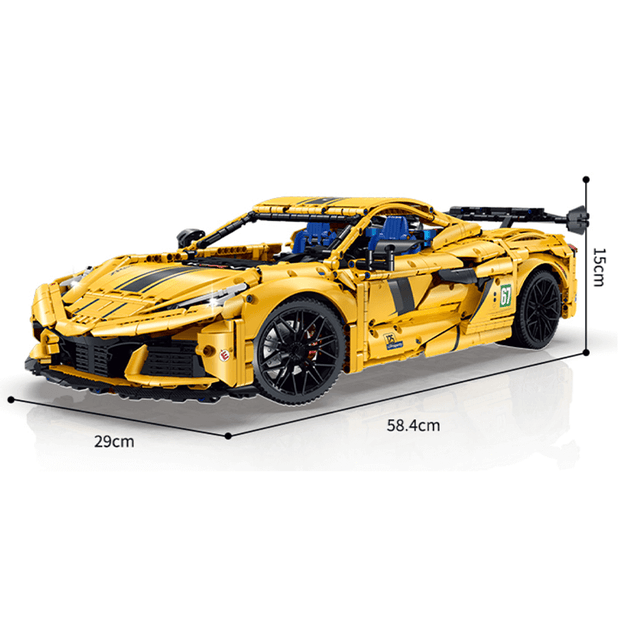 GULY-10622 1:8 Sports Car Corvette Supercar Building Block Set 3788pcs Adult Collector Collectible Model Kit