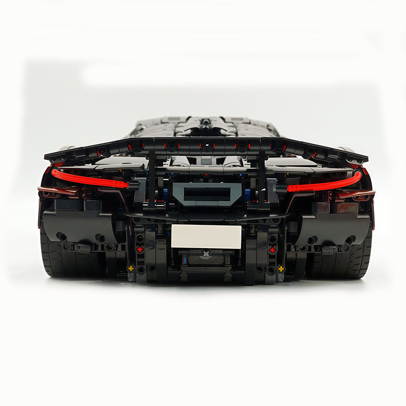 MOC Technic Supercar Building Blocks Set, 1:8 Scale Chameleon Black-Red Static Race Car Model Kit, 4200+ PCS Adult Collectible Building Bricks , Steering & Magnetic Swan Door, Paper Manual Included