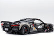 MOC Technic Supercar Building Blocks Set, 1:8 Scale Mirror Electroplated Gunmetal Static Race Car Model Kit, 4200+ PCS Adult Collectible Building Bricks , Steering & Magnetic Swan Door, Paper Manual Included