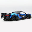 MOC Technic Supercar Building Blocks Set, 1:8 Scale Electroplated Electric Blue Static Race Car Model Kit, 4200+ PCS Adult Collectible Building Bricks , Steering & Magnetic Swan Door, Paper Manual Included