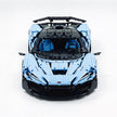 MOC Technic Supercar Building Blocks Set, 1:8 Scale Electroplated Pink Blue Static Race Car Model Kit, 4200+ PCS Adult Collectible Building Bricks , Steering & Magnetic Swan Door, Paper Manual Included