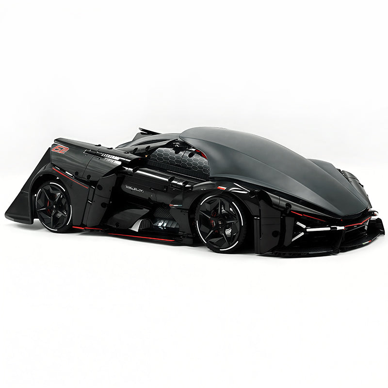 GULY 10644 Technic Hypercar Building Blocks Set, 1:8 Scale Black Concept Race Car Model Inspired by Lamborghini, 2884 Pcs DIY Assembly MOC Collectible Vehicle Kit for Adult Hobbyists
