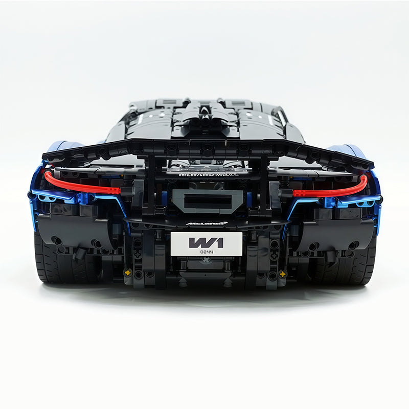 MOC Technic Supercar Building Blocks Set, 1:8 Scale Electroplated Electric Blue Static Race Car Model Kit, 4200+ PCS Adult Collectible Building Bricks , Steering & Magnetic Swan Door, Paper Manual Included