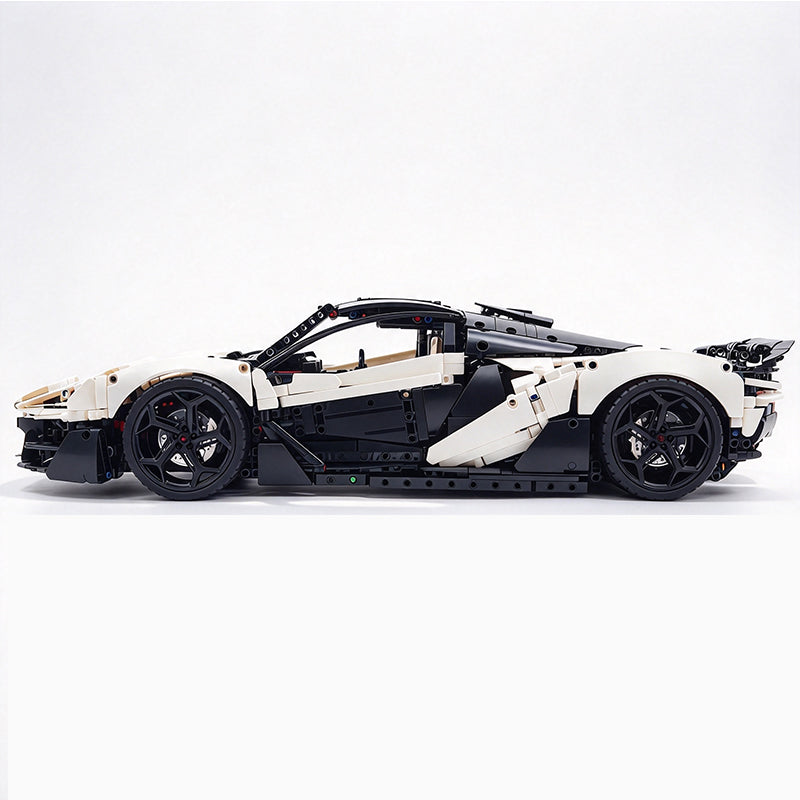 MOC Technic Supercar Building Blocks Set, 1:8 Scale White Static Race Car Model Kit, 4200+ PCS Adult Collectible Building Bricks, Steering, Gearbox & Magnetic Swan Door Functions