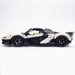 MOC Technic Supercar Building Blocks Set, 1:8 Scale White Static Race Car Model Kit, 4200+ PCS Adult Collectible Building Bricks, Steering, Gearbox & Magnetic Swan Door Functions