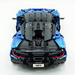 MOC Technic Supercar Building Blocks Set, 1:8 Scale Electroplated Electric Blue Static Race Car Model Kit, 4200+ PCS Adult Collectible Building Bricks , Steering & Magnetic Swan Door, Paper Manual Included