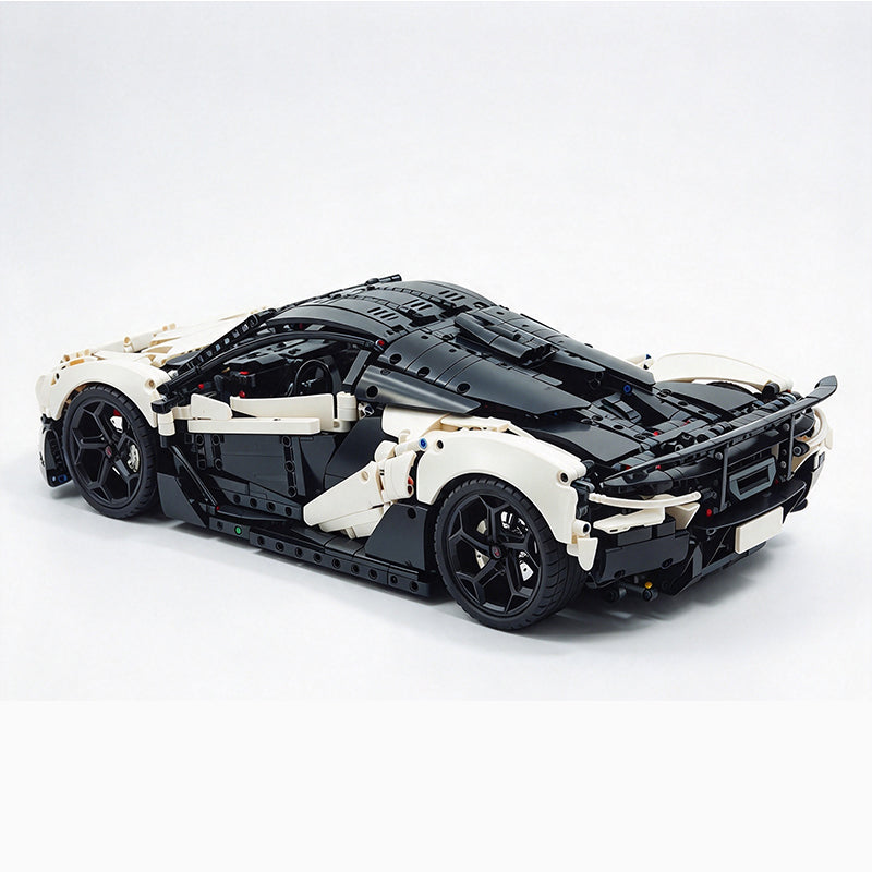 MOC Technic Supercar Building Blocks Set, 1:8 Scale White Static Race Car Model Kit, 4200+ PCS Adult Collectible Building Bricks, Steering, Gearbox & Magnetic Swan Door Functions